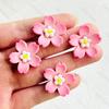 10 New Resin Pink Cherry Blossom Flat Back Flower Accessories Diy Jewelry Decoration Crafts A151