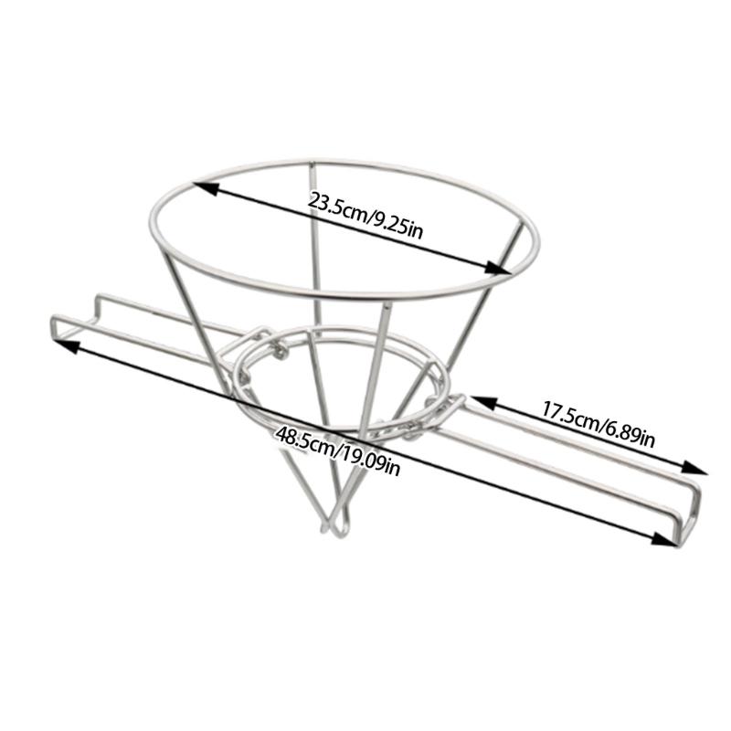 Professional Deep Fryers Oil Filter Cone Shape 304 Stainless Steel Fast Oil Separation Dishwasher Safe for Cooking