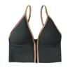 Deep V Zipper Sports Vest with Chest Pads & Shorts for Women