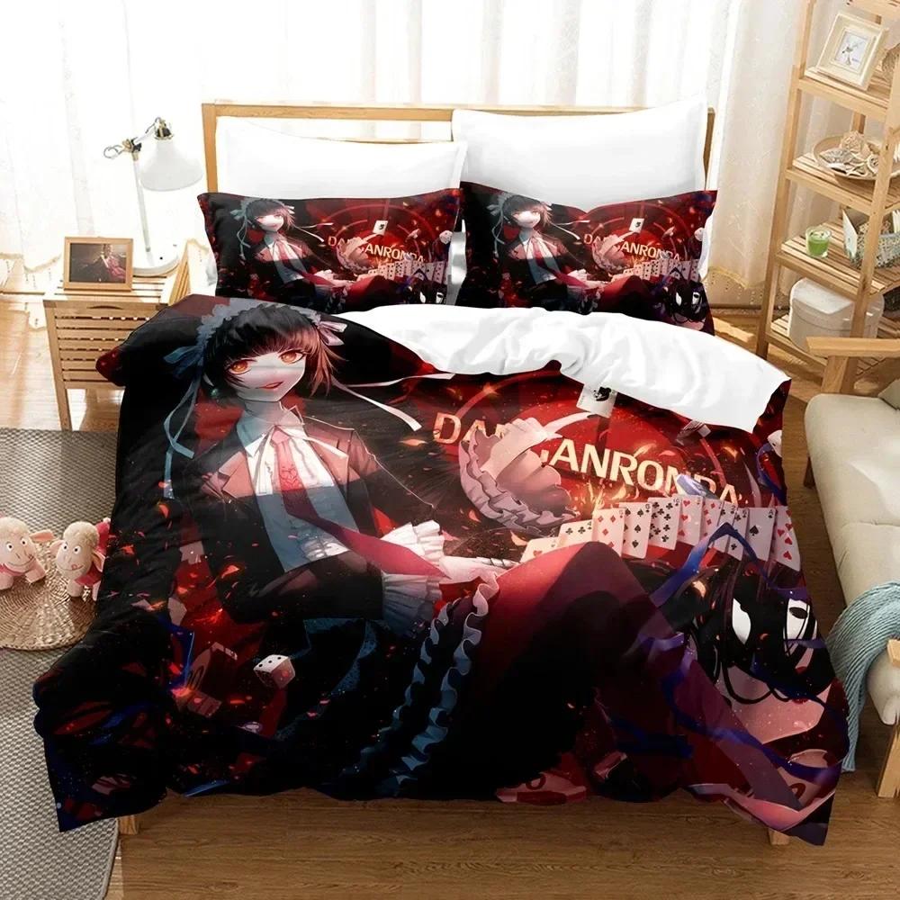 3D Anime Danganronpa Bedding Set Duvet Cover Sheet Printed Bed Set Pillowcase Bed Full Queen King Size Comforter Bedroom