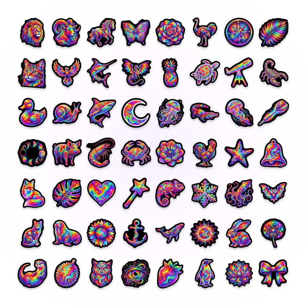 50/100 Pcs HD Rainbow Tie Dye Abstract Art Stickers Waterproof Durable for Phone Case Scrapbook Guitar Scooter Helmet Decals