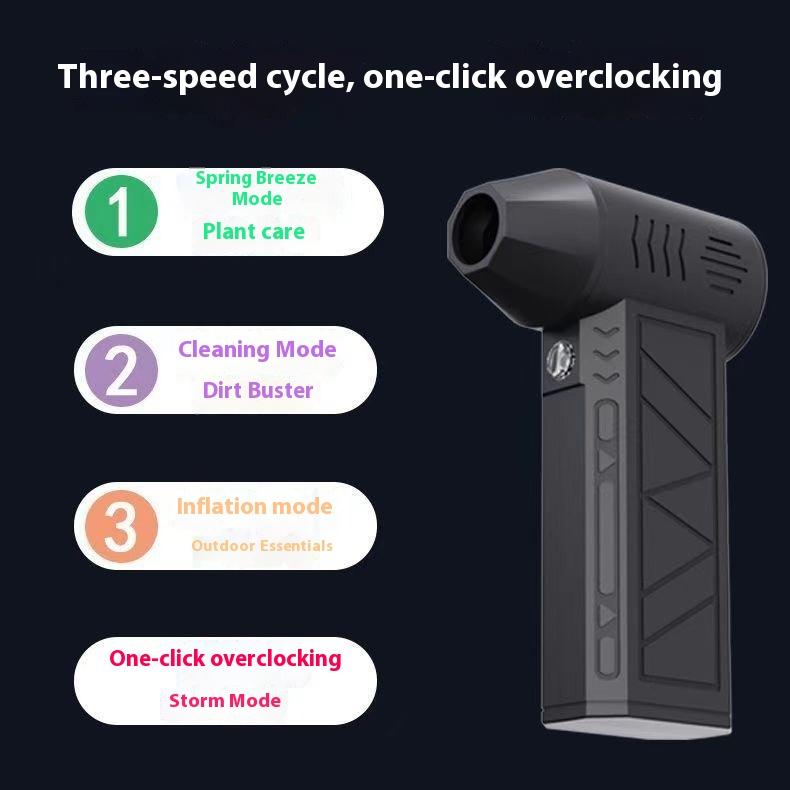 

Violent Turbofan Mini Camping Outdoor Handheld Fan130000 High Speed Brushless High Speed Blower Dust Blower чёрный