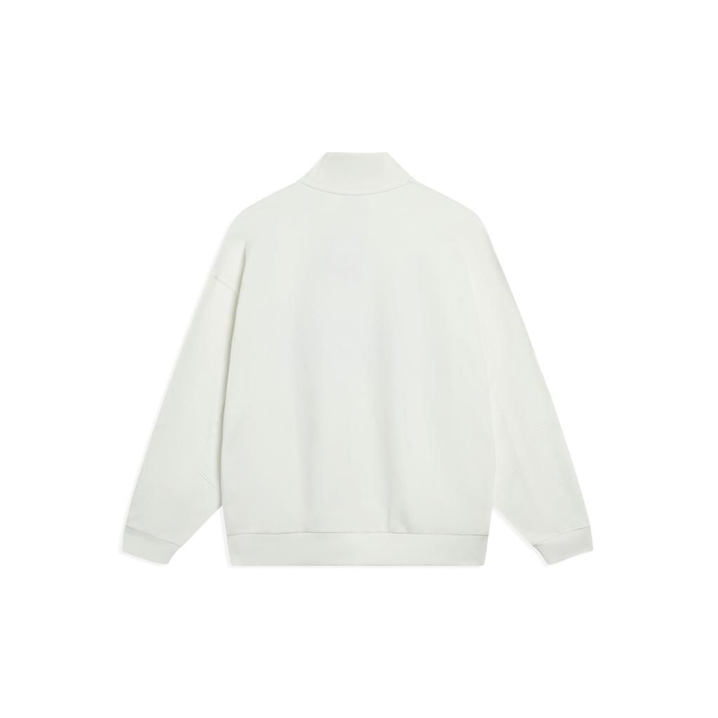 Li Ning Sweatshirts Unisex Ivory Stand Collar Moderate Regular AWDT225-2