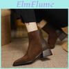 Winter And Plus Footwear Autumn Size Comfortable Short Tube With Thick Heel And Back Zipper Retro Womens Boots And Shoes