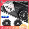 2025 Hot 1/2Pcs Diamond Rubber Non-slip Mat Water Cup Slot Pad Car Coaster For Volkswagen VW GTI Golf Polo Tiguan Passat Jetta L