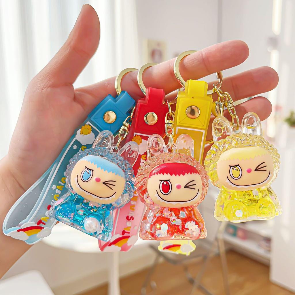 Acrylic Quicksand Oil Mini Keychain Bag Small Pendant Key Chain