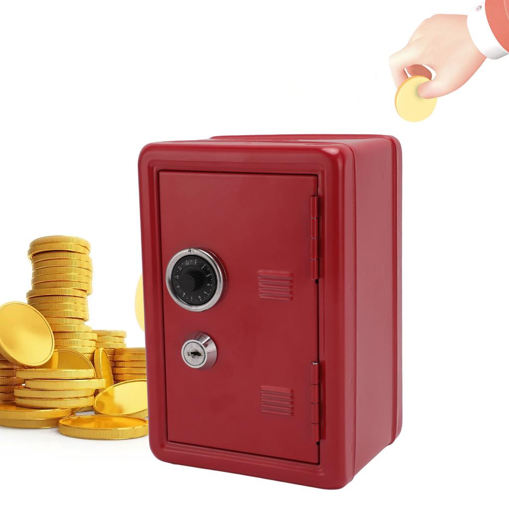Mini Safe Box Red Dictionary Shape Money Bank Metal Piggy Bank with Lock Key Password for  Jewe