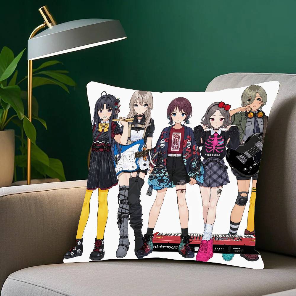 Anime Girls Band Cry Pillow Case Home Decor Throw For Sofa Bed Car Room Decor Gift Idea