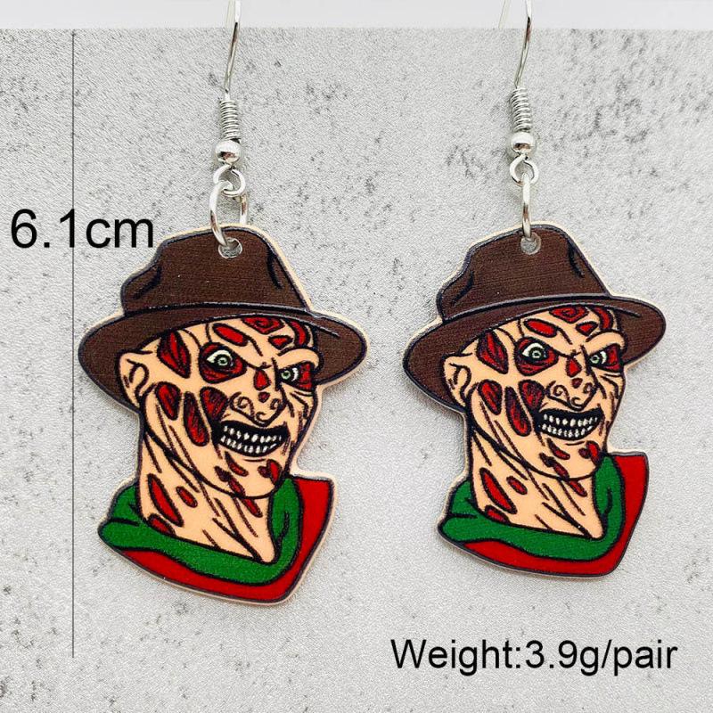 Halloween Y Earrings - The Nightmare Before Christmas Skull Horror Character Acrylic Earrings