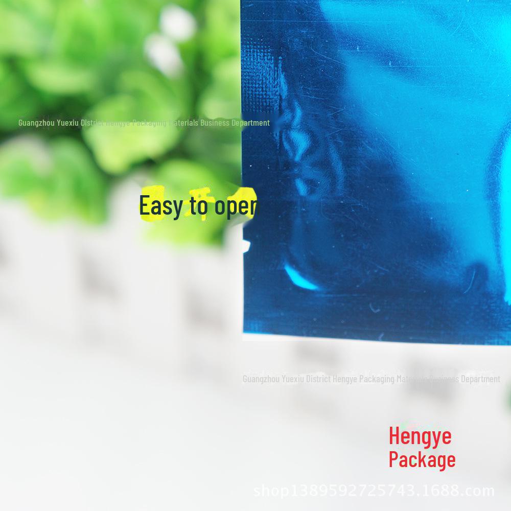 Pungă de ambalare din folie aluminizată albastră - Strat dublu, sac plat de vid pentru pudra de mască facială, calibrul 17