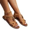 Beach Sandal For Women Summer Flat Pu Rubber Casual Slip On With Metal Decor