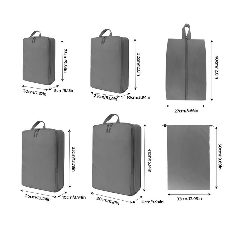 Compression Packing Cubes Suitcase Organizer Bags Set 6 Pcs Travel Storage Bag Set With Reinforced Handle Travel Compression