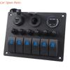 Y4UA Waterproof 6 Gang Switches Panel Marine Vehicle Switches Panel Quick Fixing