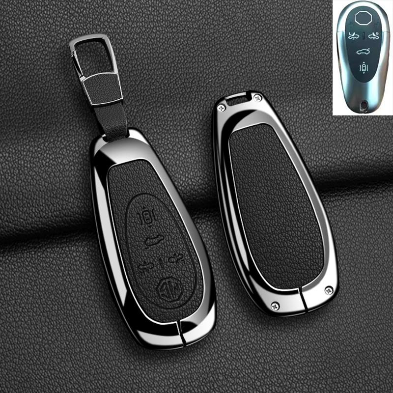 Car Remote Key Case Cover for Morris Garages MG Cyberster Zinc Alloy Leather Fob Protection Shell Auto Keychain Accessories