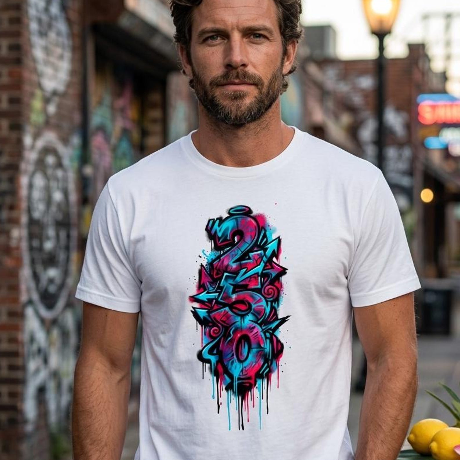 Graffiti Drip Shirt | Neon Street Art Graphic Tee, Skater Style S