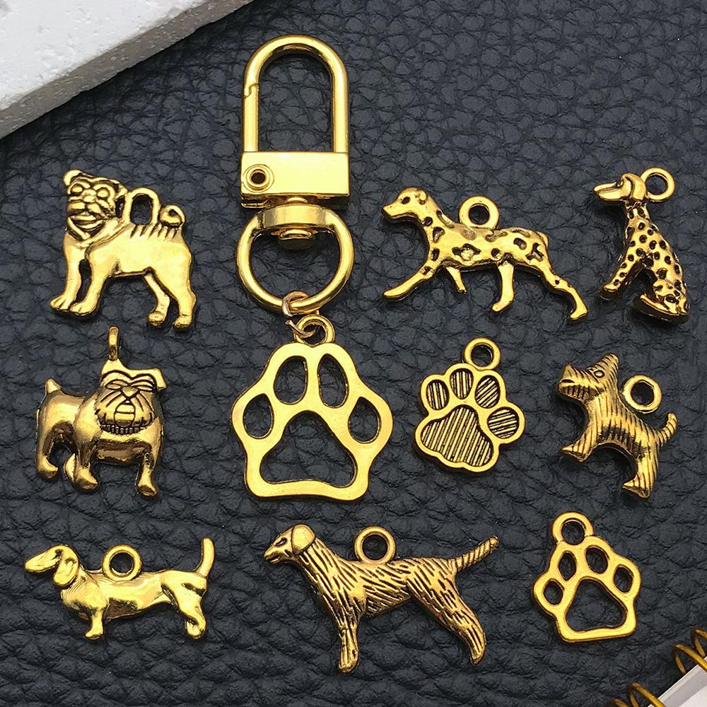 20-Pack Retro Alloy Dog Bone & Animal Cartoon Charms for DIY Bracelets and Necklaces