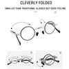 Portable Folding Reading Glasses for Men Anti Blue Light Far Sight Eyewear with Diopter Prescription Lenses