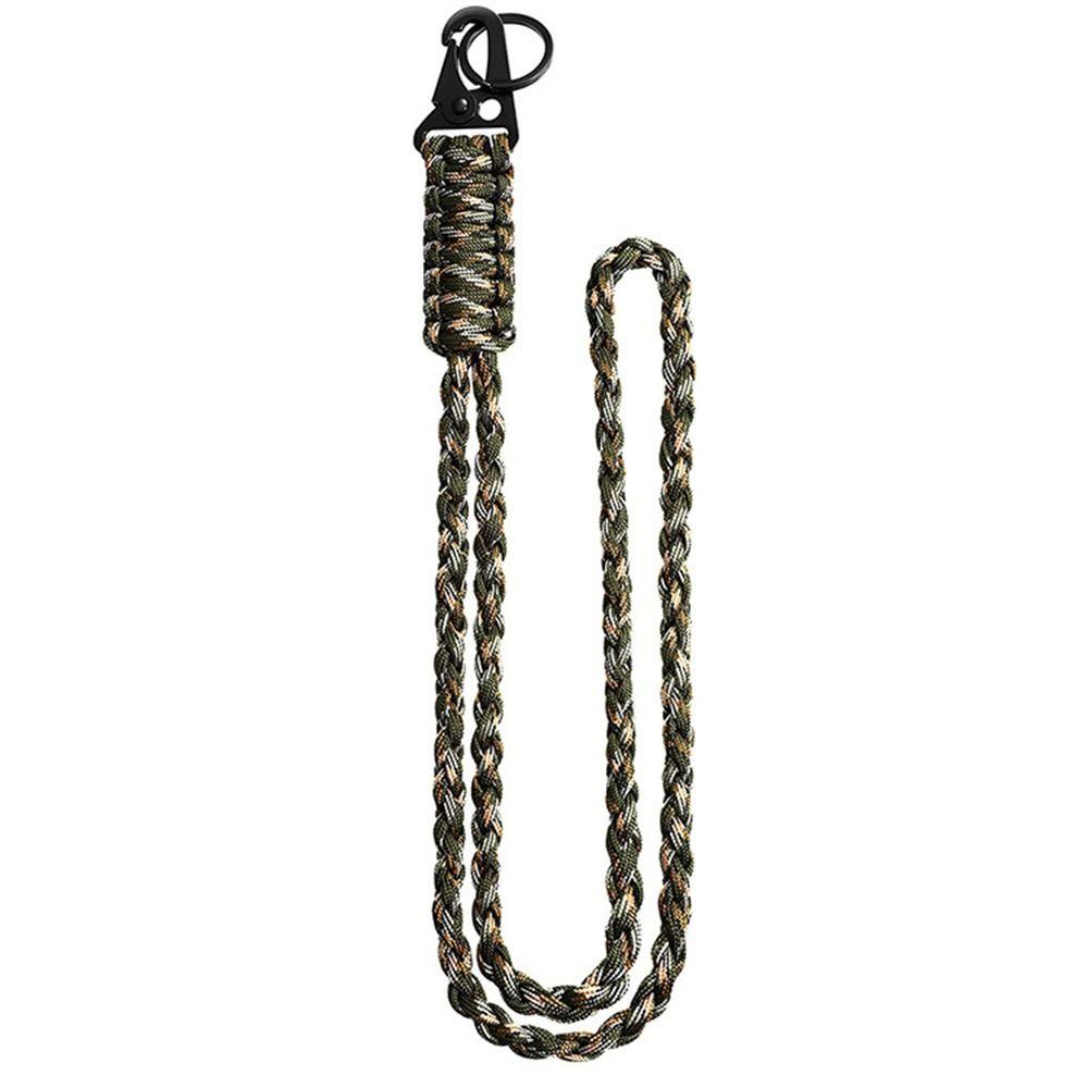 

Metal Clip Paracord Neck Lanyard Braided Umbrella Rope Keychain Olecranon Lanyard Mountaineering camo
