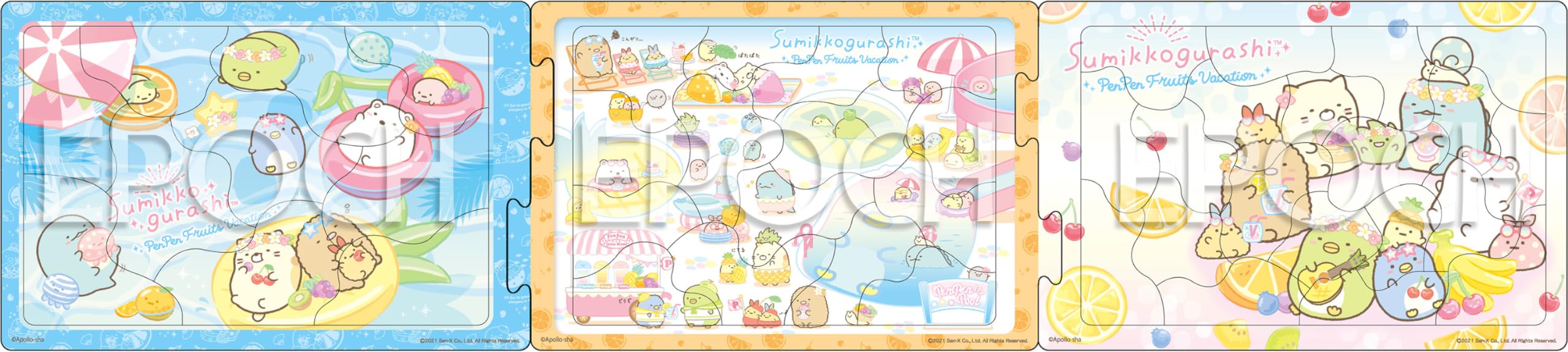 

EPOCH Step Panorama Sumikko Gurashi Pen Pen Fruit Vacation Piece Puzzle для детей [Головоломка Аполлона] 15.10.20 24-198