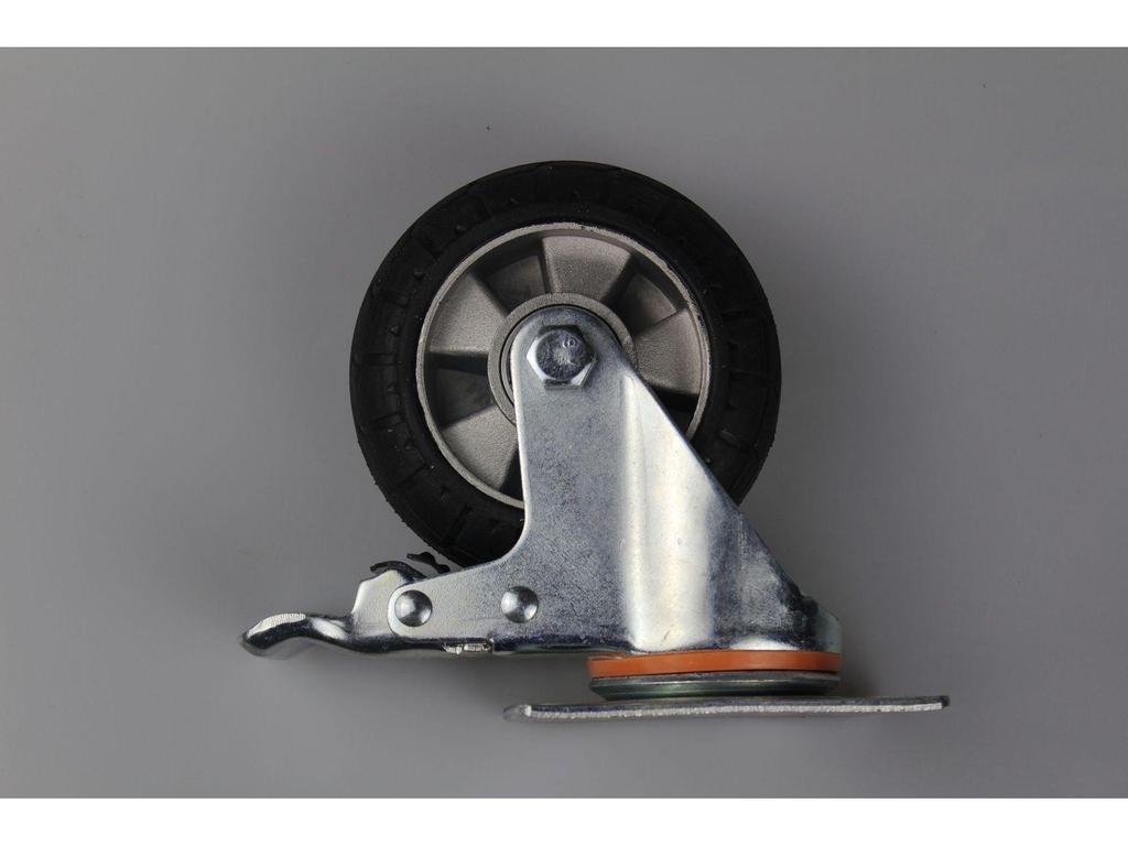 Medium Aluminum Core Black Elastic Rubber Swivel Furniture Wheel