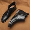 Men Chelsea Boots Handmade Ankle Boots Zipper High Top Casual Shoes Platform Soft Leather Men Shoes Retro Business Men Boot