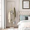 Metal Gold Coat Rack Stand Coat Hanger Stand Hall Tree with Marble Shelf