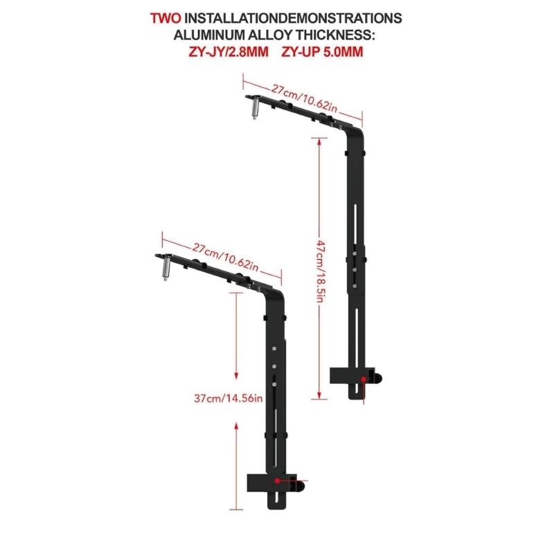 Supporto Leggero in Lega di Alluminio per Acquari Luce Altezza Personalizzabile Impermeabile Accessorio di Supporto per Illuminazione Acquari 2pz