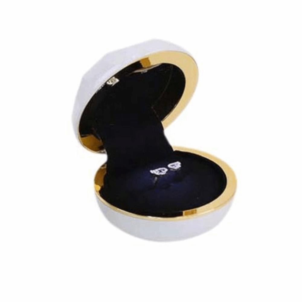 Luxury LED Ring Display Box Storage Couple Rings Holder Portable Necklace Ring Case  for Wedding