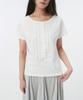 Ohesio Frill Jersey T-Shirt, Ivory