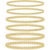 adoyi Gold Bracelets for Women Waterproof, 14K Gold Plated Beaded Strand Bead Ball Bracelets stack Adjustable Jewelry Set for Gifts