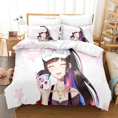 Hana Yomeguri Bettwäscheset Einzelbett Twin Full Queen King Size Bettset Erwachsene Kind Schlafzimmer Bettbezugsets Kawaii Anime Bettlaken-Set