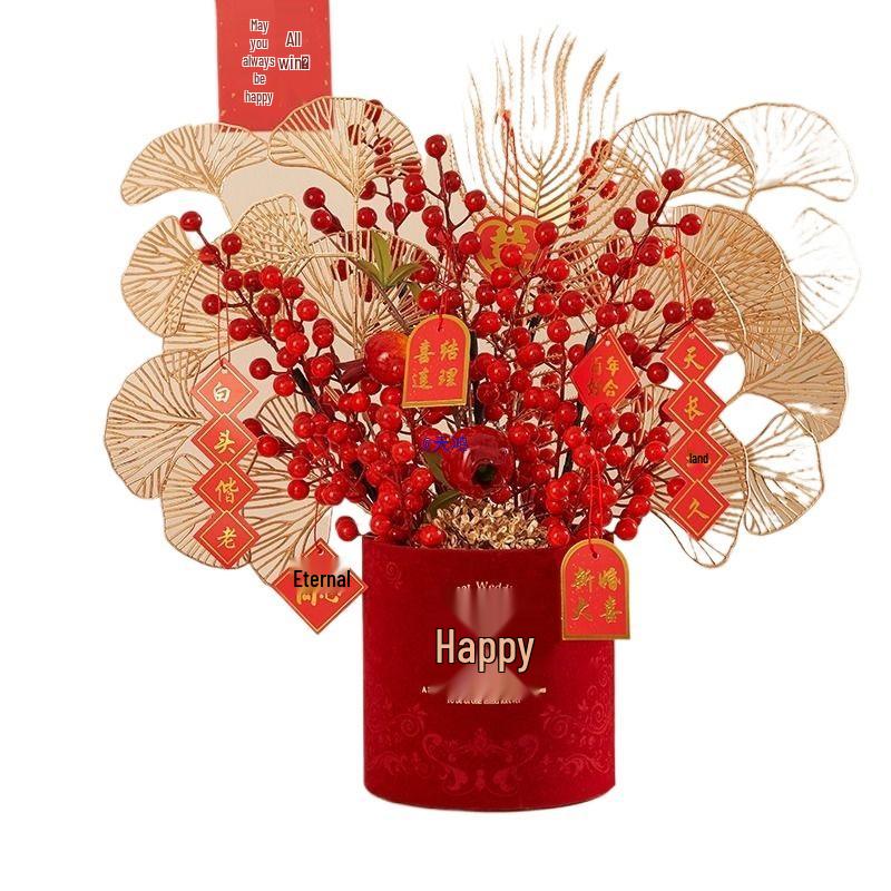 2024 Red Money Fruit Plant Ornament for New Home Living Room Arrangements