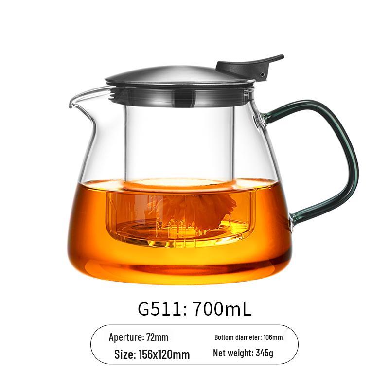 Heat-Resistant Large Capacity Glass Teapot for Home Tea Brewing and Water Boiling