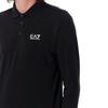 Emporio Armani Ea7 Solid Color Letter Logo Print Polo Neck Long Sleeve Polo Shirt Men Tops Black 8NPF15-PJVQZ-1200