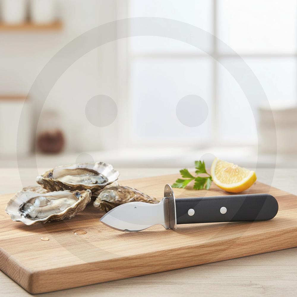 Edelstahl Austernöffner-Set Muschelöffner Holz Meeresfrüchte-Öffner Werkzeuge für Heimküche Hotel Grill