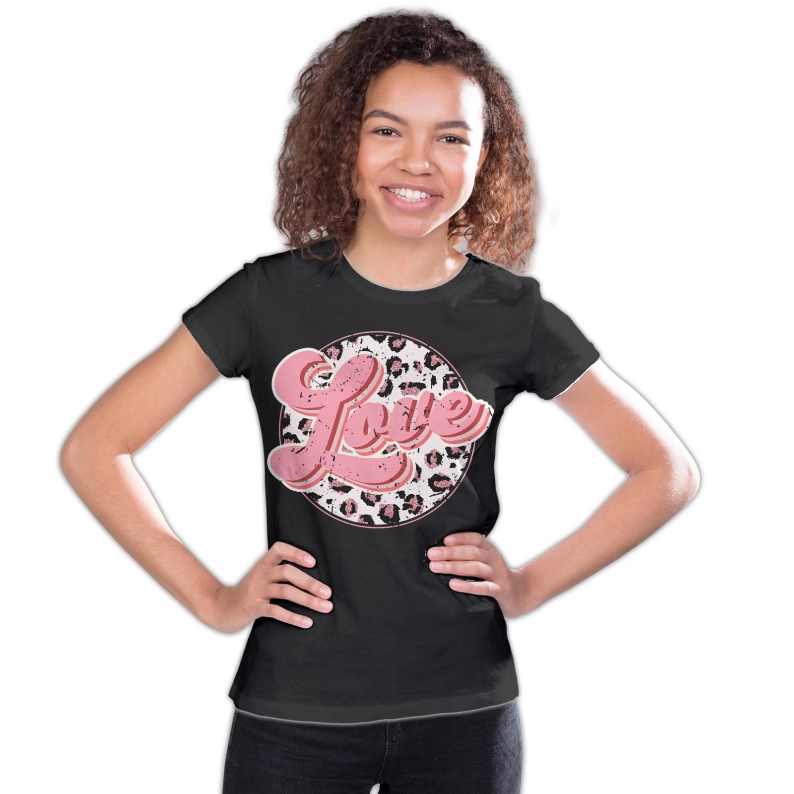 

Urban Attitude Valentine Retro Leopard Print Chic 70 s Record Love Youth T-Shirt 150