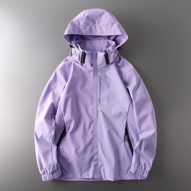 Cut Label Spring & Fall Windproof Waterproof Export Soft Shell Jacket Women s Purple 4XL.