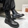 FashionWinter Men's Genuine Leather Boots Personalized Knight Boots High Top Shoes Men's Business Short Boots Work Clothes Boots