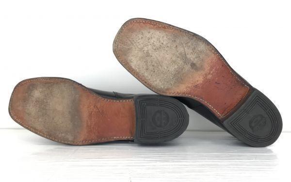 Vintage Pre-80s / FLORSHEIM Goodyear Welt Leather Plain Toe Dress Shoes Black /7 / 25.0cm/(USED)