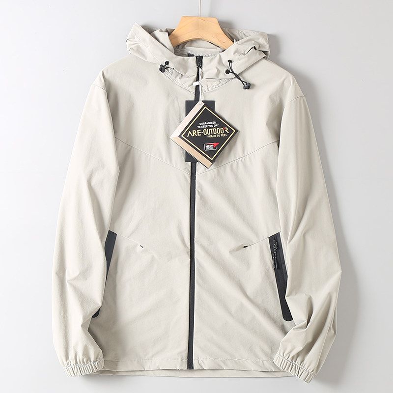 Affordable Alternative! Outdoor Hiking Hooded Jacket for Men, Trendy Windproof, Waterproof, Breathable, Loose-Fitting Jacket for Spring and Autumn