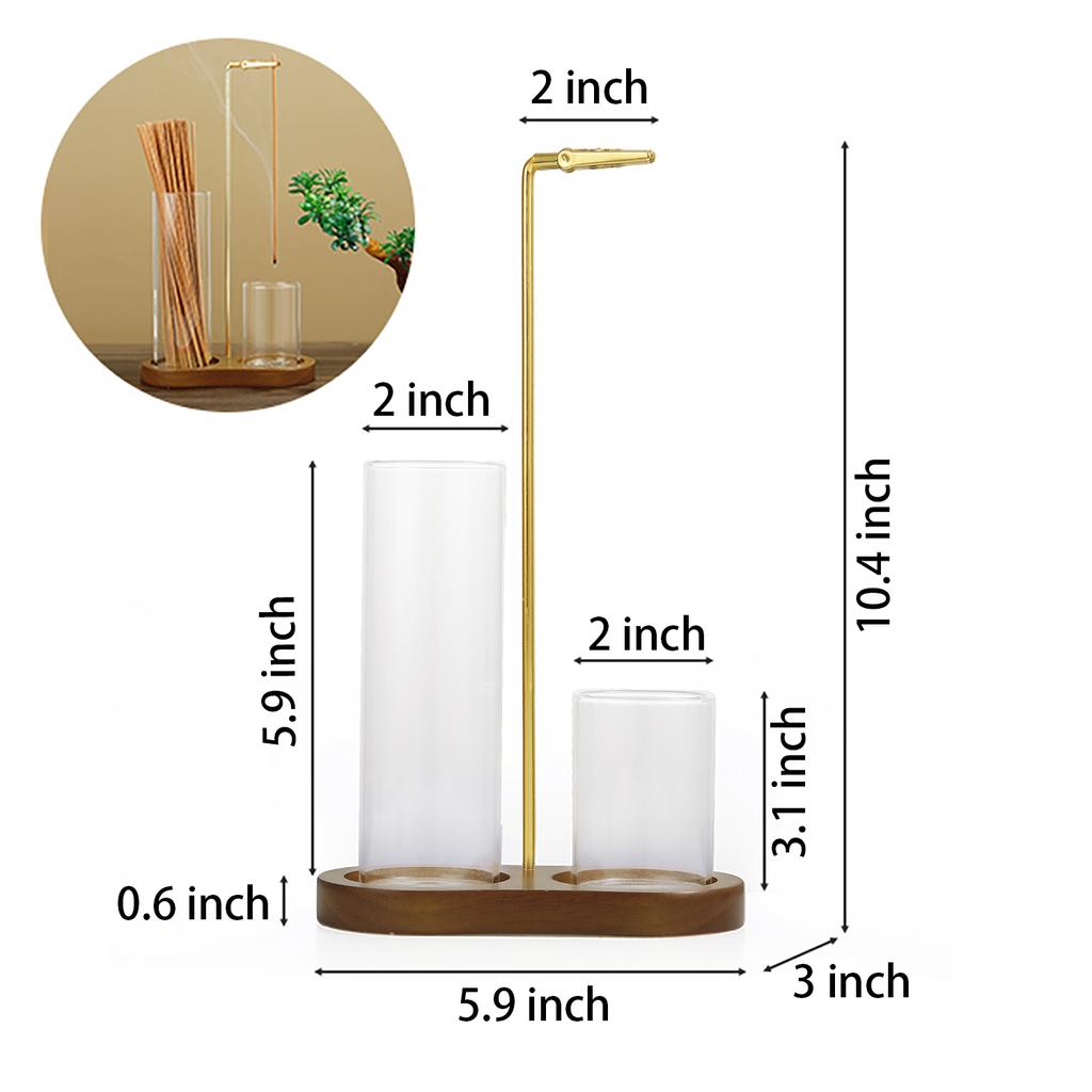 2 in 1 Incense Holder Anti-Ash Flying Incense Burne with Glass Ash Catcher and Incense Sticks Organizer for Meditation Yoga Spa 7