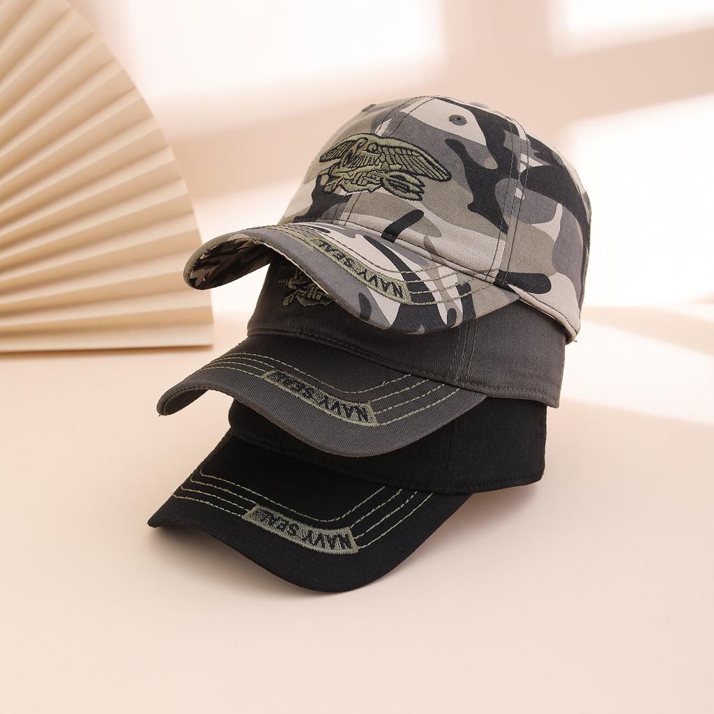 European and American Outdoor Casual Soft Brim Hat, Unisex Tactical Seal Team Style, Hiking Baseball Cap for Men and Women