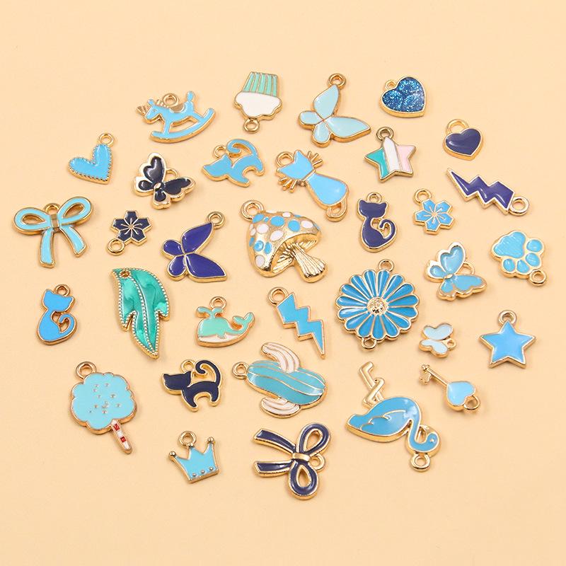 Mixed Eight-Color Enamel Alloy Charms for DIY Jewelry: Bracelet, Necklace, and Keychain Accessories (10/20/50 Pieces)