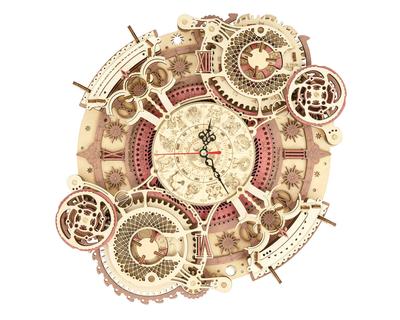ROKR 3D Puzzle fából készült 3D fa függő falra akasztós óra Praktikus AA kézműves Felnőtteknek 14 éves használható modellkészlet illusztrált utasításokkal Ajándék ajándék barkácsolás