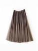 Women's Starry Sky Gradient Pleated Mesh Skirt 2026: Fashionable Slimming Long Skirt with Large Hem