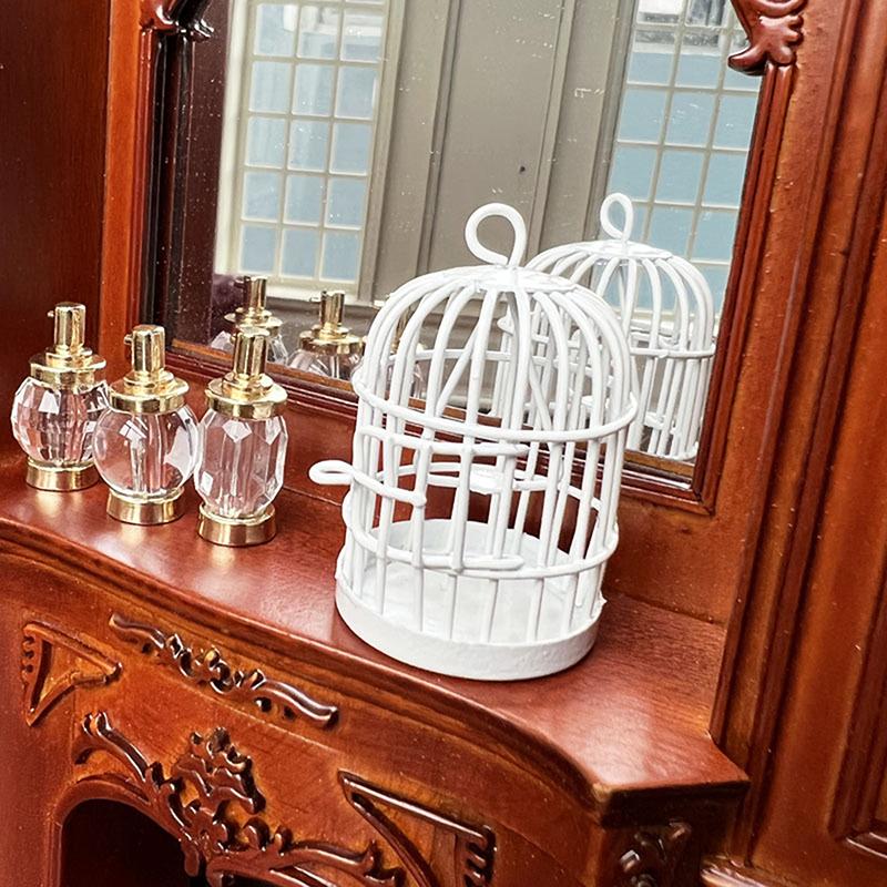 1 buc Micro Decorare peisaj 1/12 Casă de păpuși Miniatura Metal Cușcă pentru păsări Model Mobilier Scenă de cameră Accesoriu DIY
