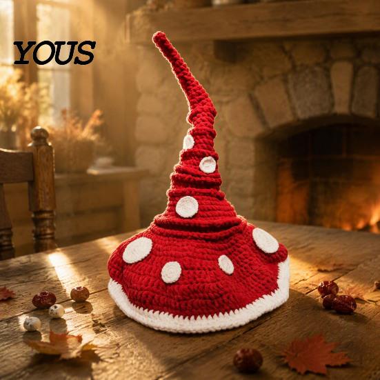 Knitting Supplies for Beginners Crochet Twisted Witch Hat DIY Kit, Fall Halloween Stress Relief Handicraft Projects Handmade Craft Kit Adults, Autumn
