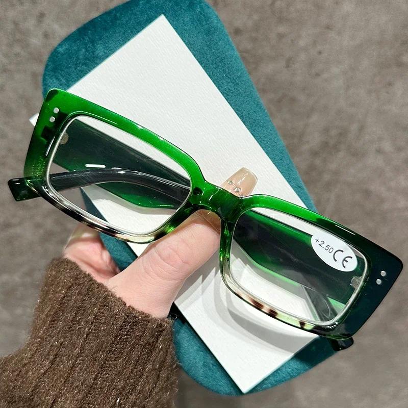 Retro Square Reading Glasses with Transparent Lenses and Ultra Lightweight Eye Protection Blue Light Blocking Eye Protection