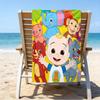 Ultra-Soft Beach Towel with CoComelon Theme,Ideal for Pool - Camping, Diving - Perfect Travel Essential, Vibrant Beach Towel.