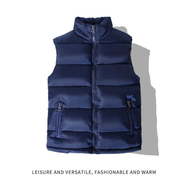 Gilet Giacca in Cotone da Uomo Autunno Inverno Funzionale Largo Senza Maniche Ispessito Caldo Collo Rialzato